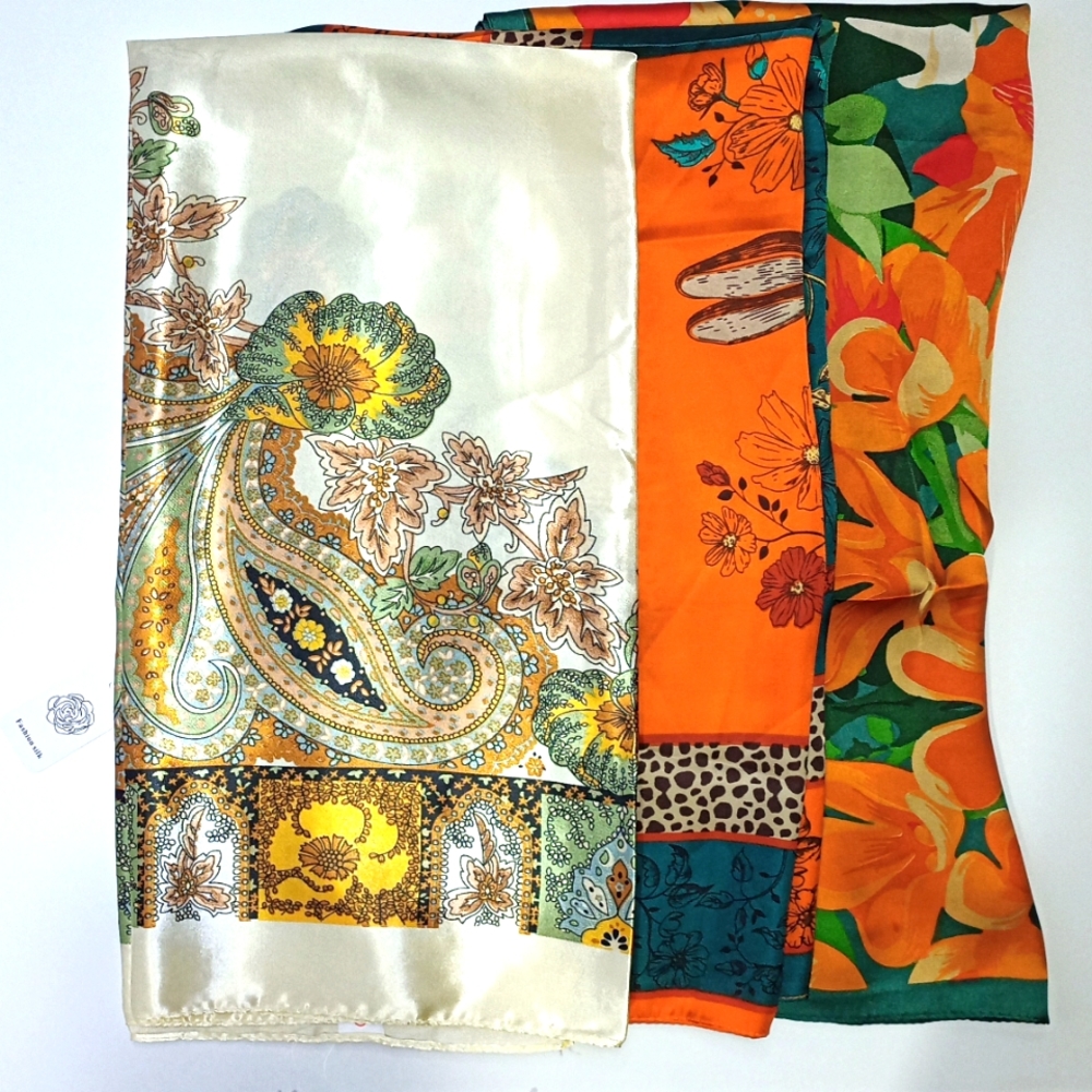 Lots Bundle of 3 Scarf Scarves 35" x 35" 9003